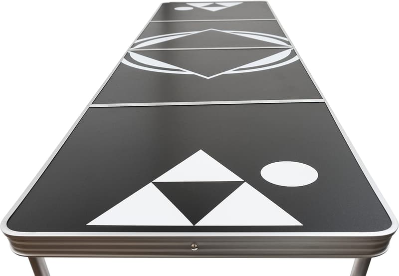 Portable 8' Beer Pong Table with Carrying Handles - Black