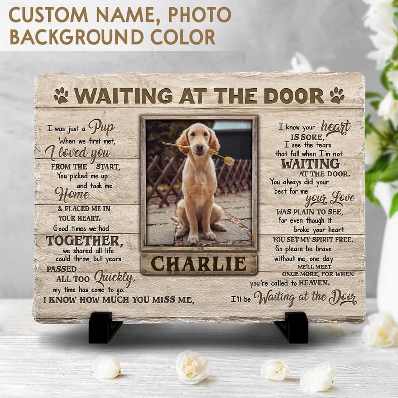 Dog Memorial Stone Plaque – Personalized Sympathy Gift for Pet Lovers