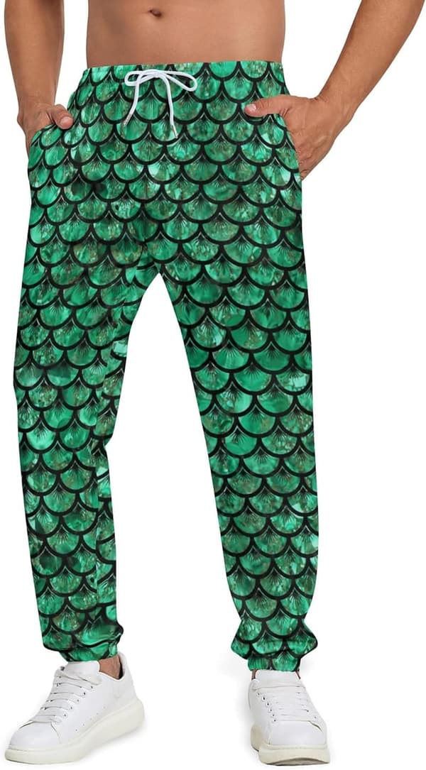 Men's 3D Printed Sports Joggers with Pockets