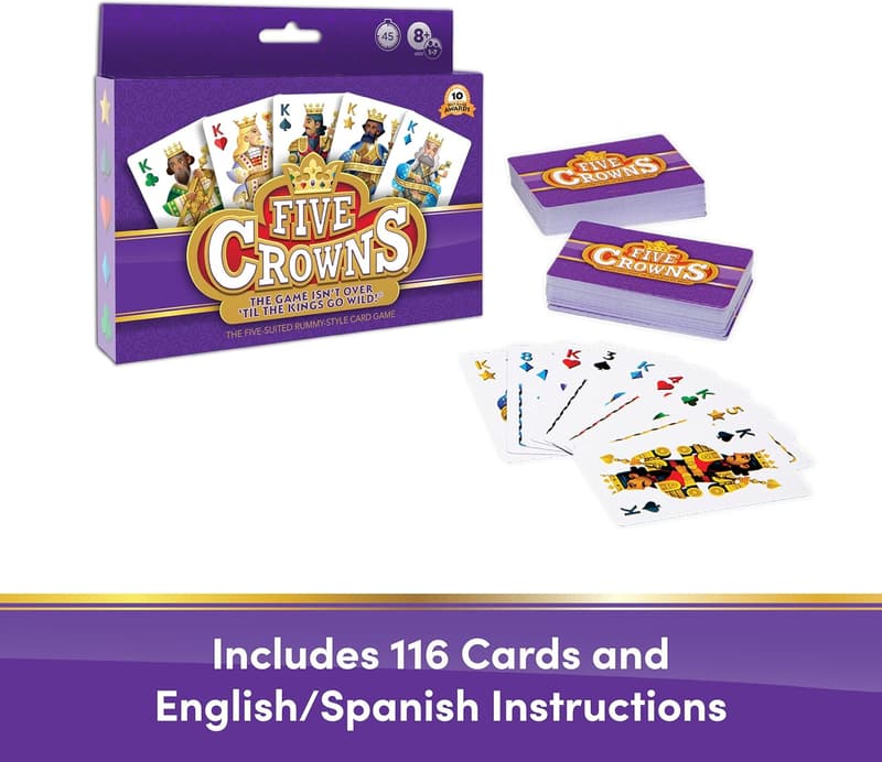 Five Crowns Rummy-Style Card Game for Ages 8+