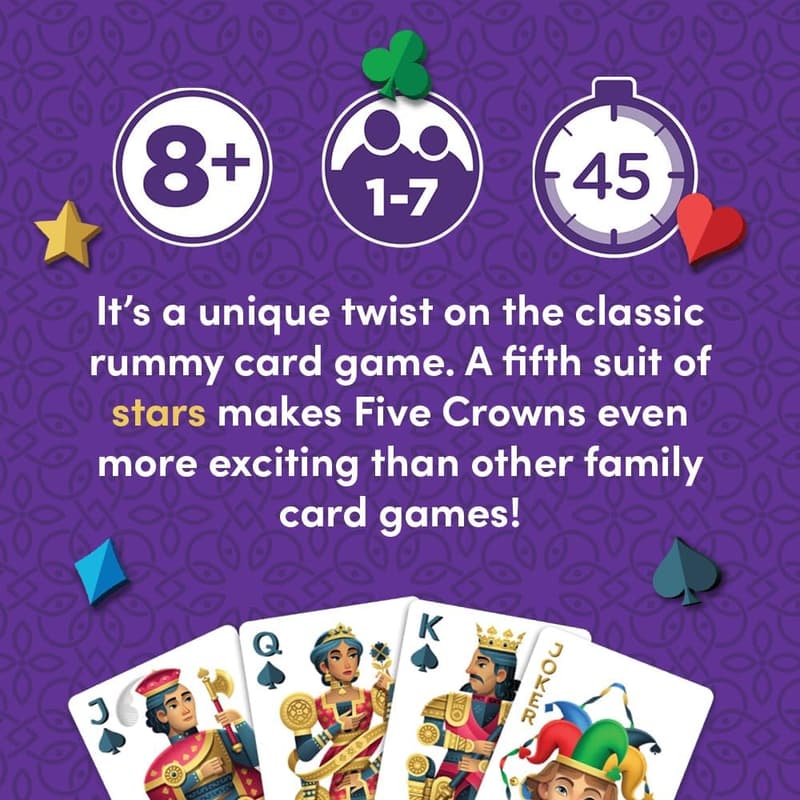 Five Crowns Rummy-Style Card Game for Ages 8+