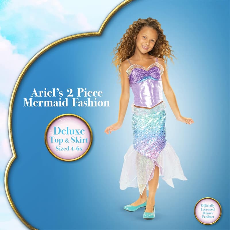 Ariel's 2-Piece Mermaid Dress Outfit for Girls