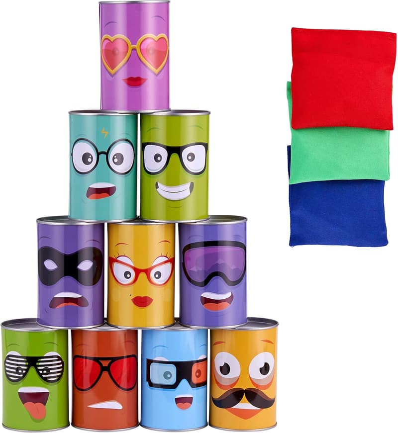 Tin Can Alley Toss Game - 13 Piece Family Fun Set