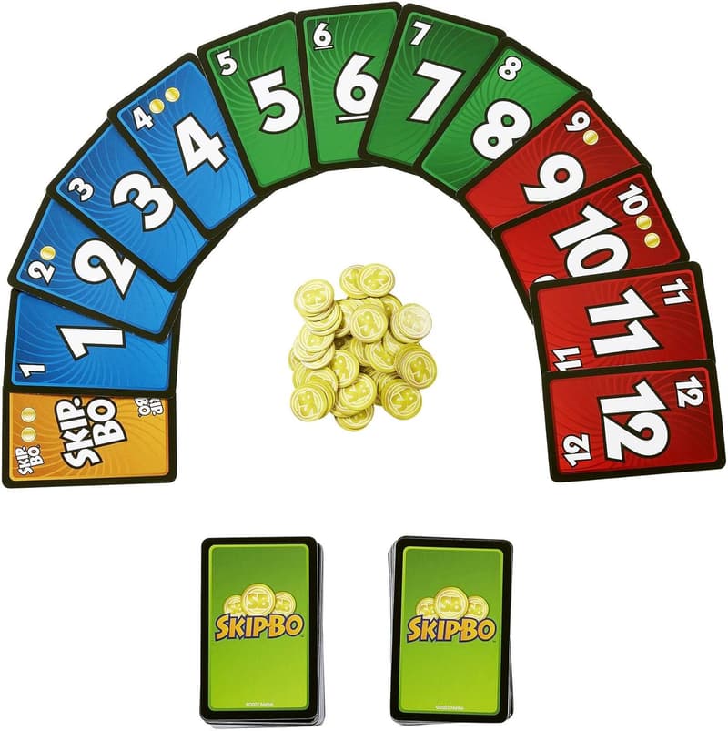 Skip-Bo Masters Card Game for Family Game Night, 2-6 Players