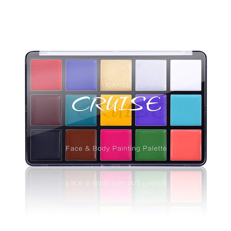Professional 15-Color Face & Body Paint Palette for Halloween & Cosplay