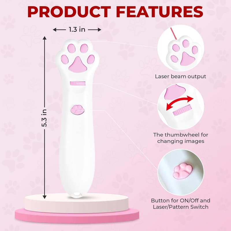 Interactive Wall Projector Cat & Dog Toy - 5 Designs