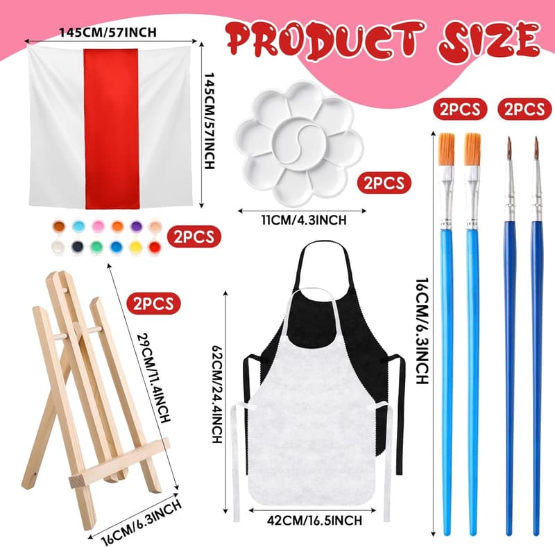 Couples' Sip and Paint Kit for Date Night - Pre-Drawn Canvas