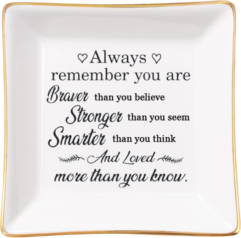 Inspirational Trinket Dish with Positive Quotes for Women
