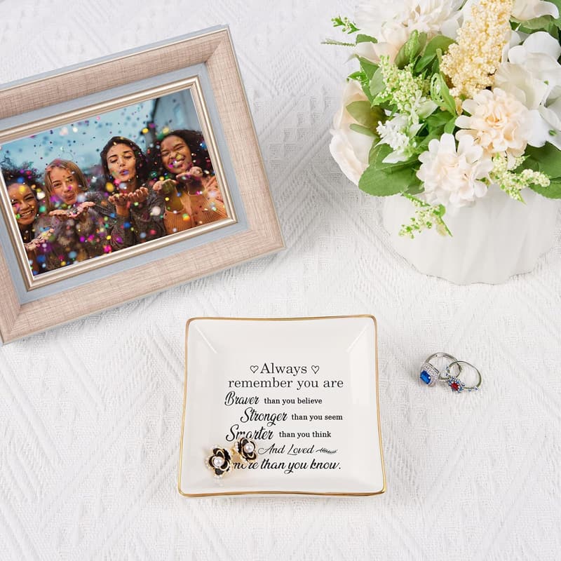 Inspirational Trinket Dish with Positive Quotes for Women