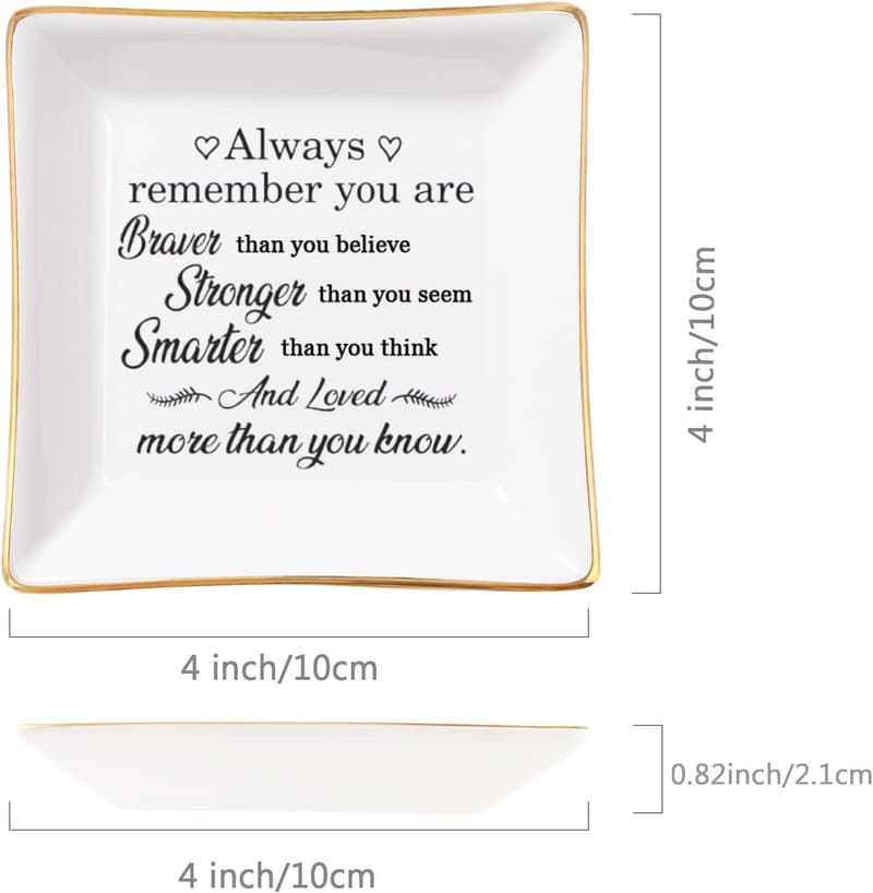 Inspirational Trinket Dish with Positive Quotes for Women