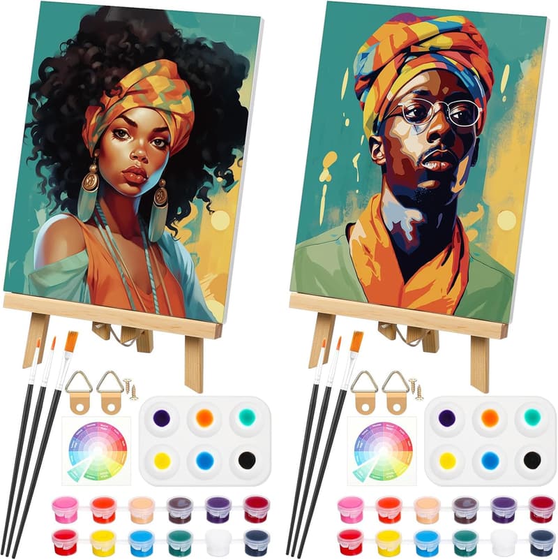 Valentine's Day Couples Painting Kit - Pre-Drawn 8