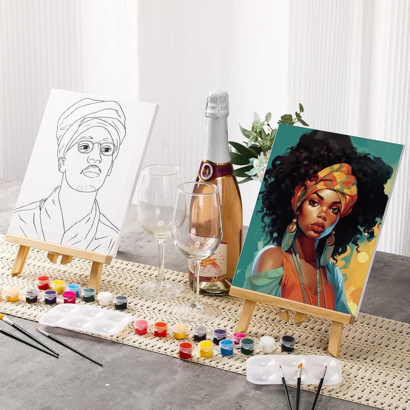 Valentine's Day Couples Painting Kit - Pre-Drawn 8