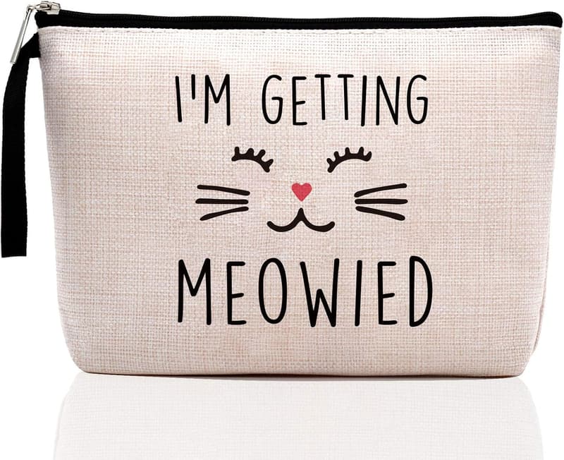 Engagement Gift Makeup Bag for Women - 'I'm Getting Meowied'