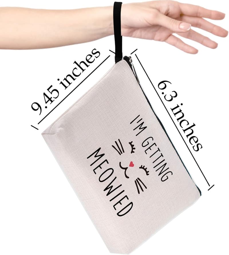 Engagement Gift Makeup Bag for Women - 'I'm Getting Meowied'