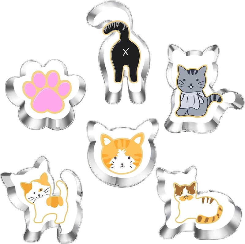 Kitty Cat Cookie Cutter Set - 6 Piece for Cat-Themed Parties