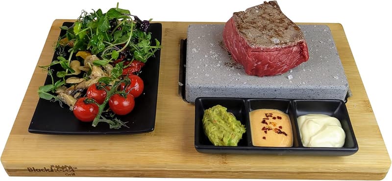 Lava Stone Grill Set for Perfect Steak Cooking