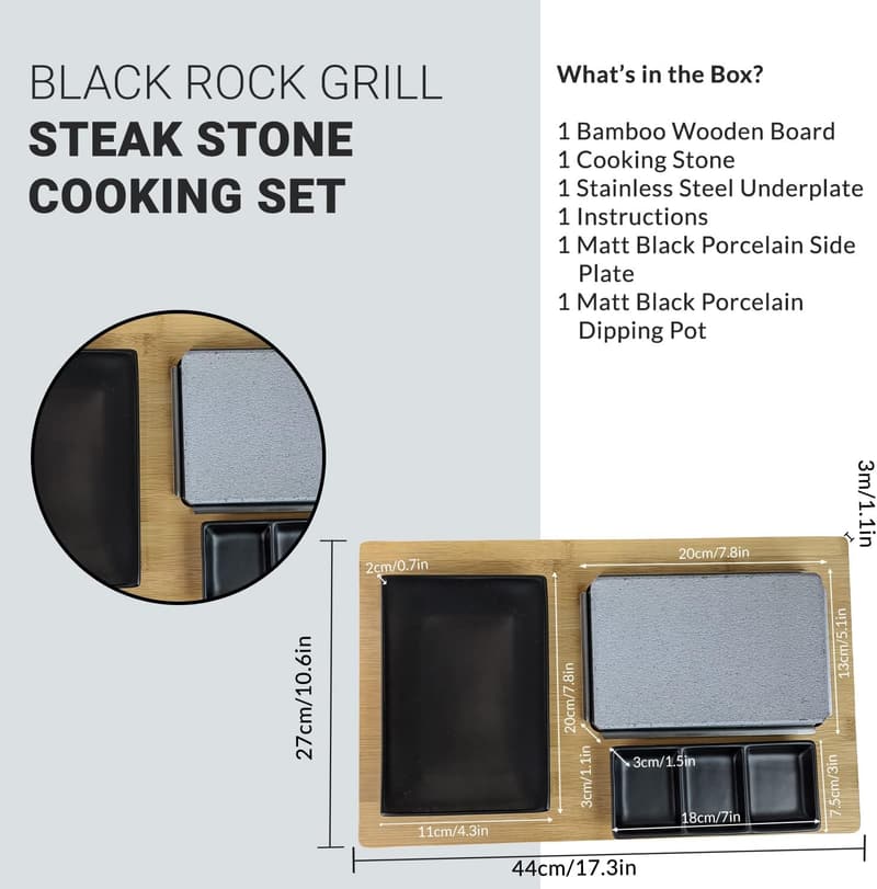 Lava Stone Grill Set for Perfect Steak Cooking
