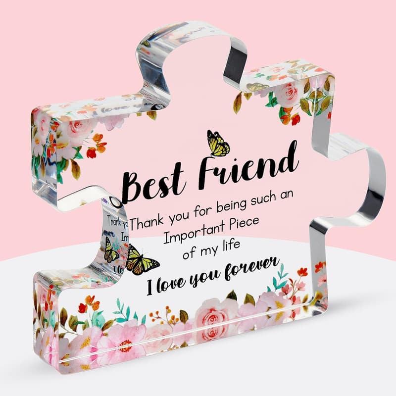 Engraved Acrylic Puzzle Piece for Best Friend Birthday Gift