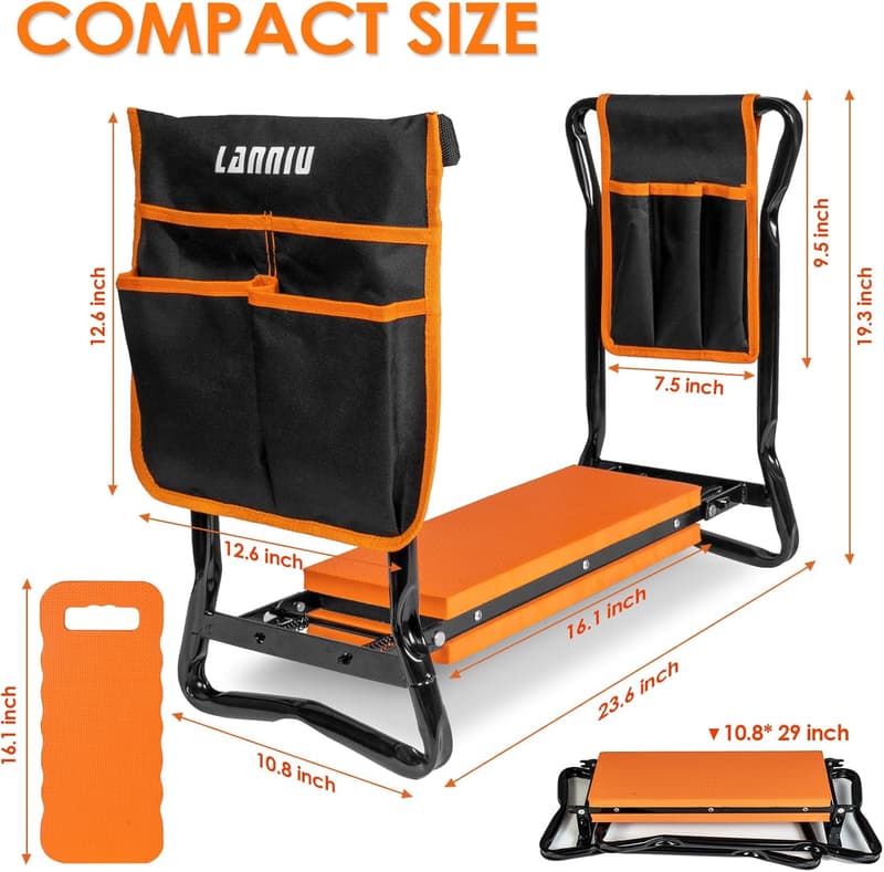 Foldable Garden Kneeler Seat for Seniors and Gardening Enthusiasts