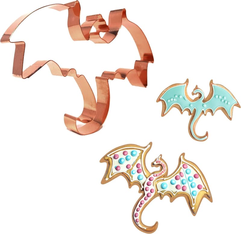 Fantasy Wyvern Cookie Cutter – 6.25” Handmade Copper