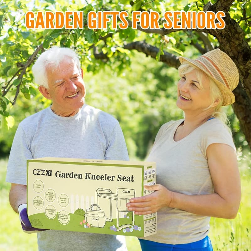 Heavy-Duty Garden Kneeler Seat with Tool Pouch for Seniors
