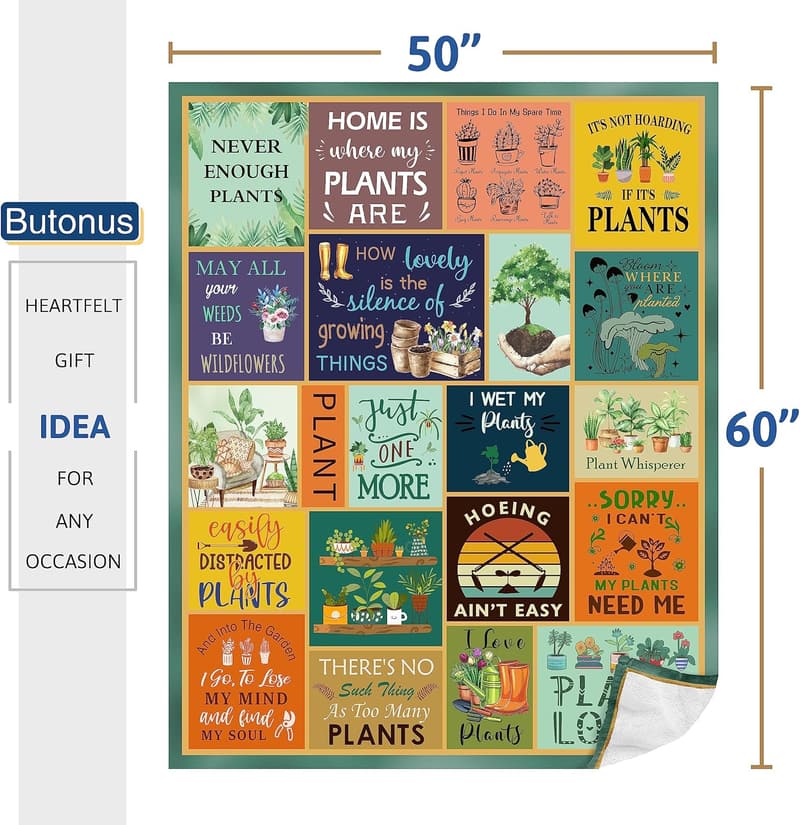 Plant Lover Gifts for Women - Cozy Blanket 60”x50”