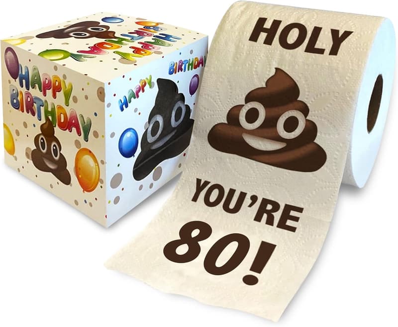 80th Birthday Funny Toilet Paper Novelty Gift - Prank for All