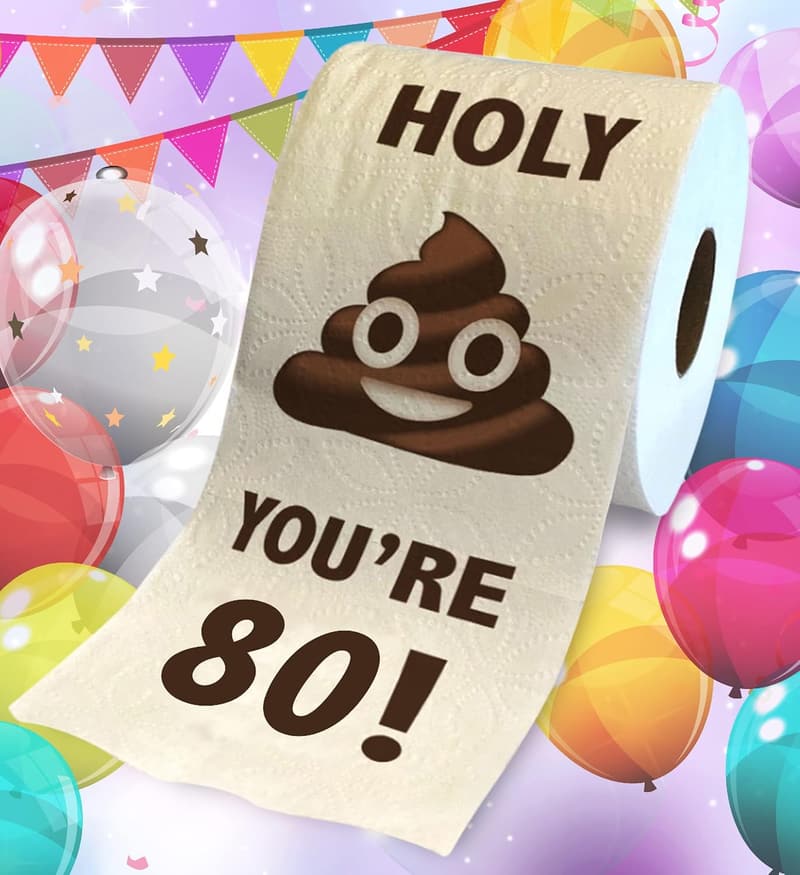 80th Birthday Funny Toilet Paper Novelty Gift - Prank for All