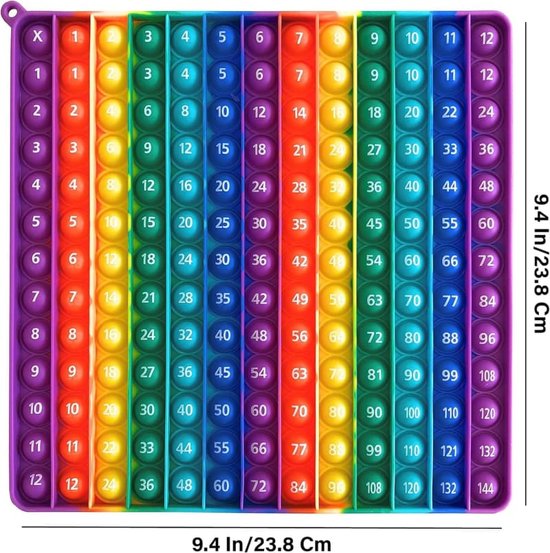 Educational Double-Sided Fidget Toy for Multiplication – 12x12 & 12x24