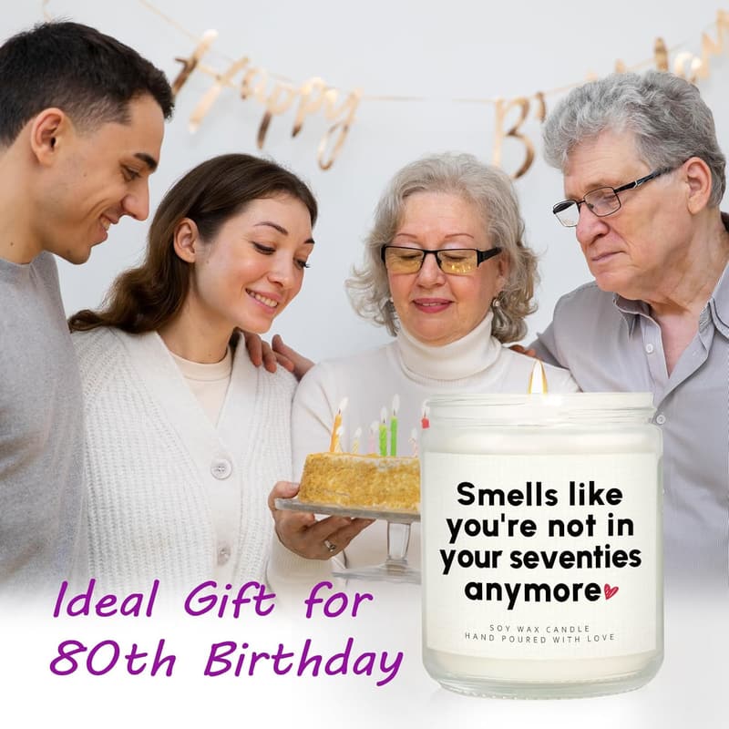 Handmade Lavender Candle for 80th Birthday Celebration