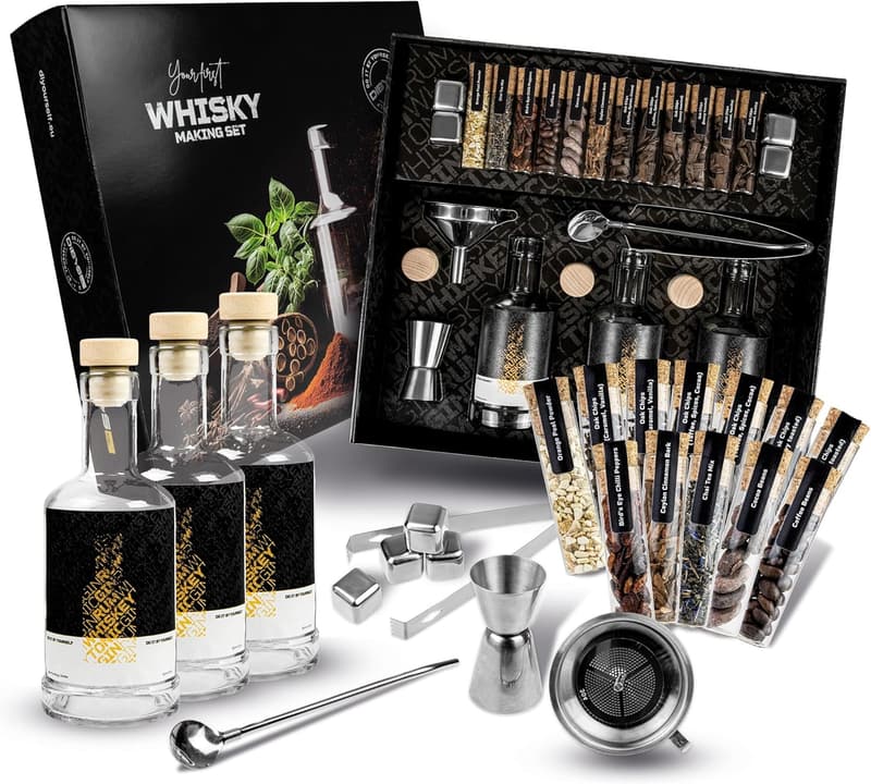 DIY Whiskey Infusion Kit with Botanicals & Recipe Cards