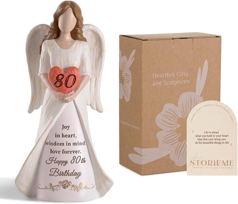 80th Birthday Angel Figurine for Women - Unique Gift Idea