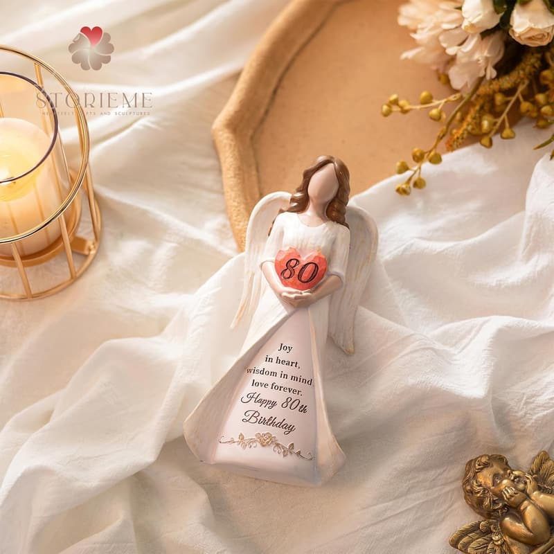 80th Birthday Angel Figurine for Women - Unique Gift Idea