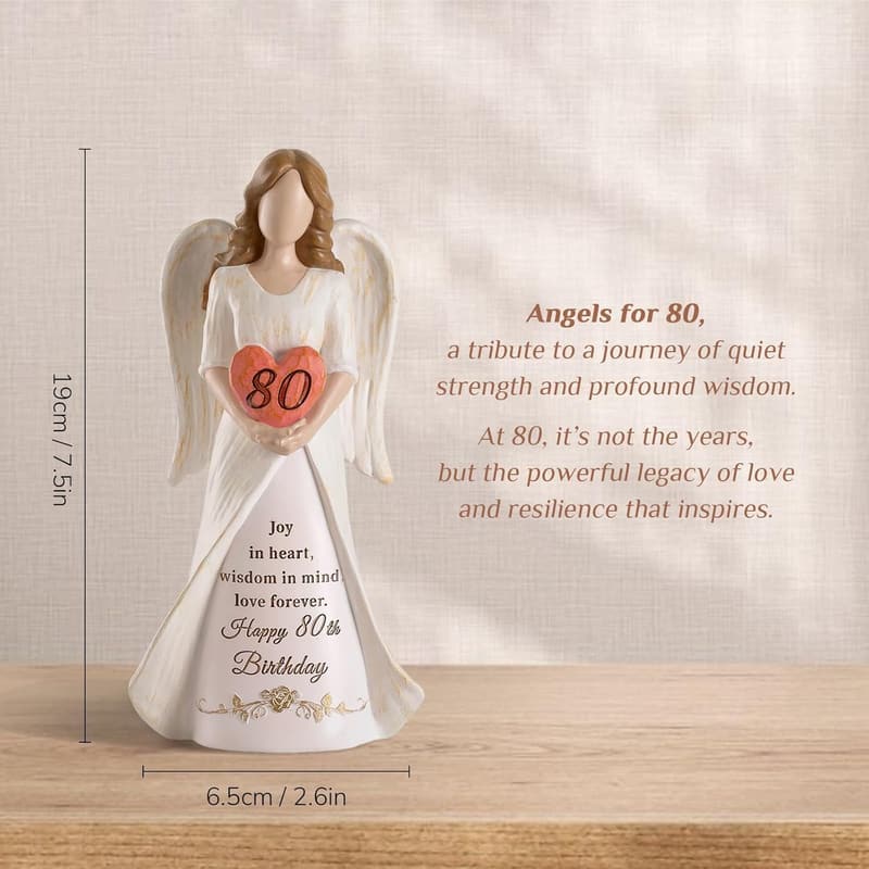 80th Birthday Angel Figurine for Women - Unique Gift Idea