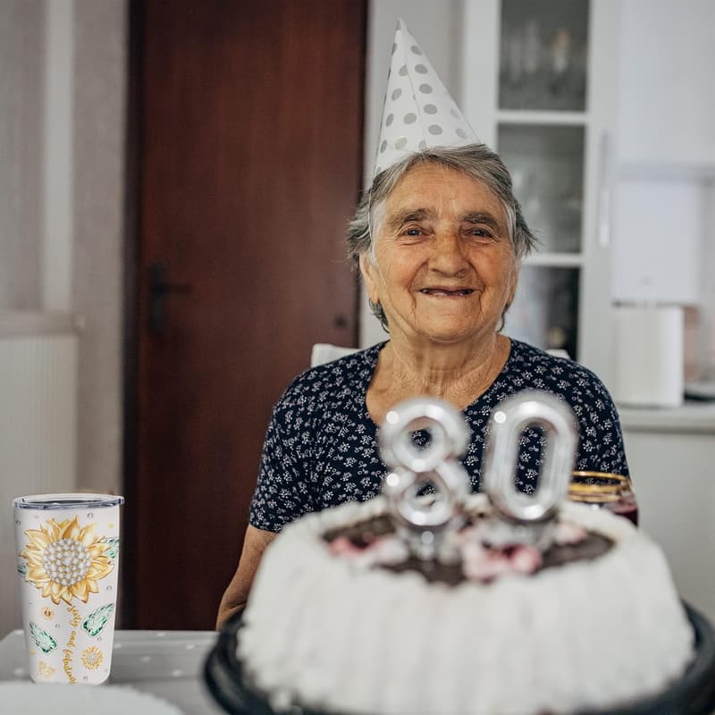 80th Birthday Tumbler for Women - 20oz Mug Gift