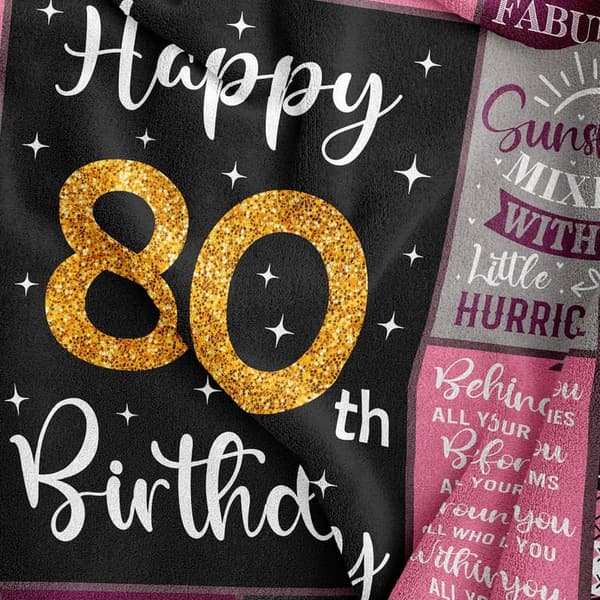 80th Birthday Blanket Gift for Women, 50