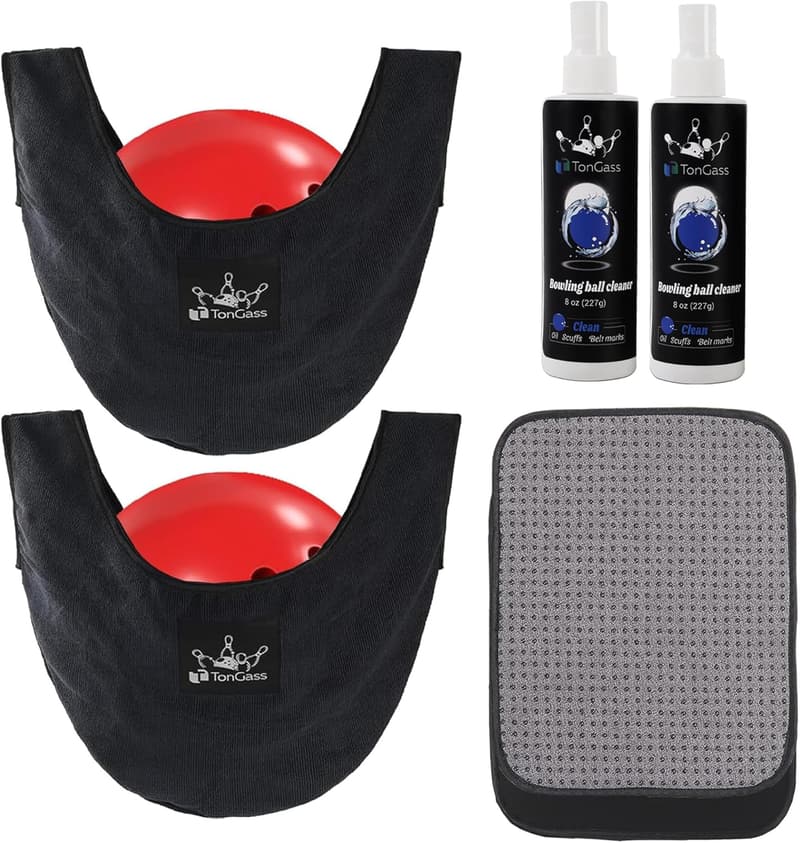 Bowling Ball Cleaner Kit with Towel and Polisher Bag