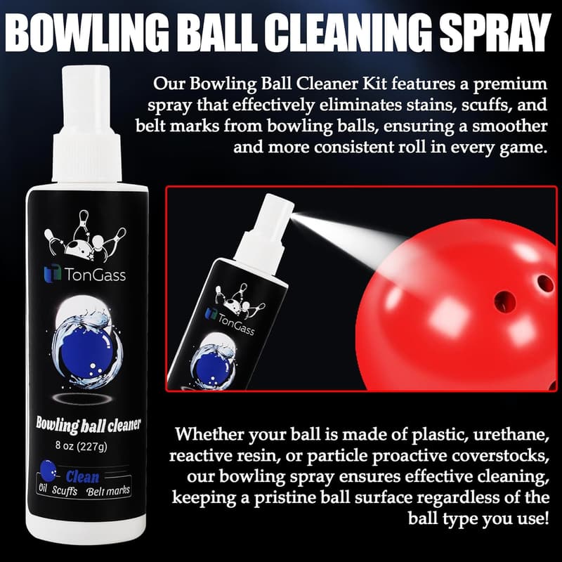 Bowling Ball Cleaner Kit with Towel and Polisher Bag