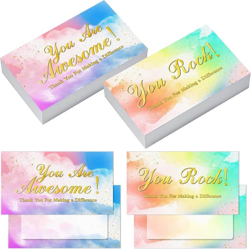 Colorful Thank You Cards for Coworkers and Employees - 200 pcs