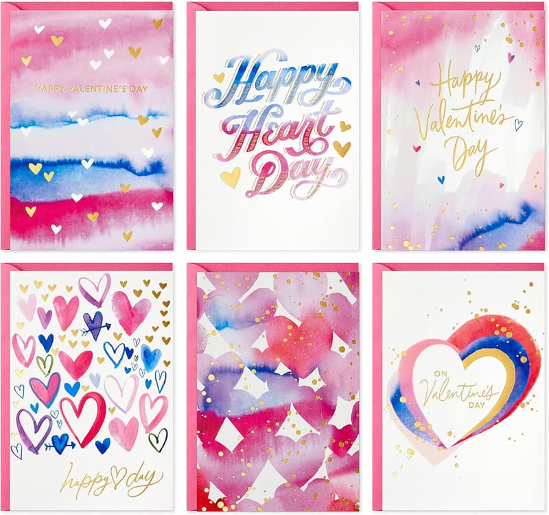 Valentine's Day Card Assortment with Gold Foil (36 Cards)