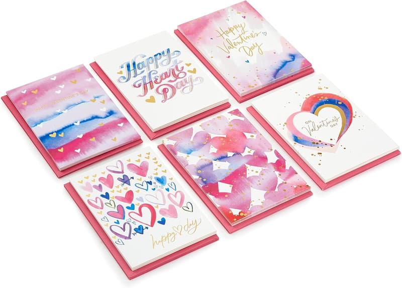 Valentine's Day Card Assortment with Gold Foil (36 Cards)