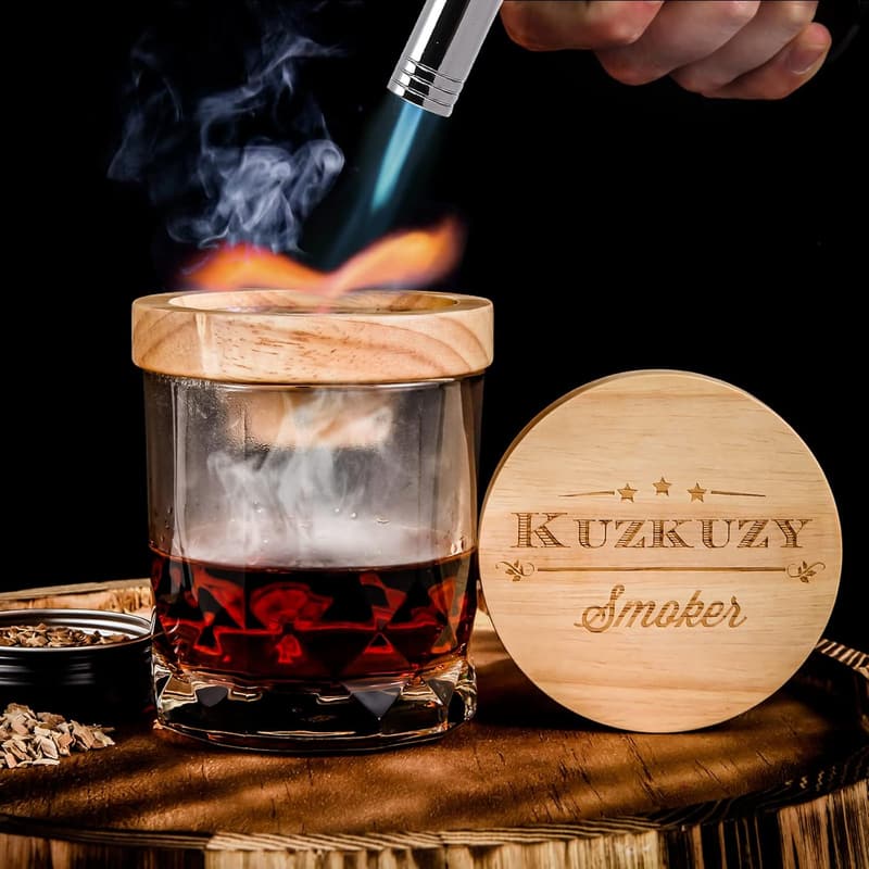 Whiskey Cocktail Smoker Kit with 6 Wood Chips – Gift for Men