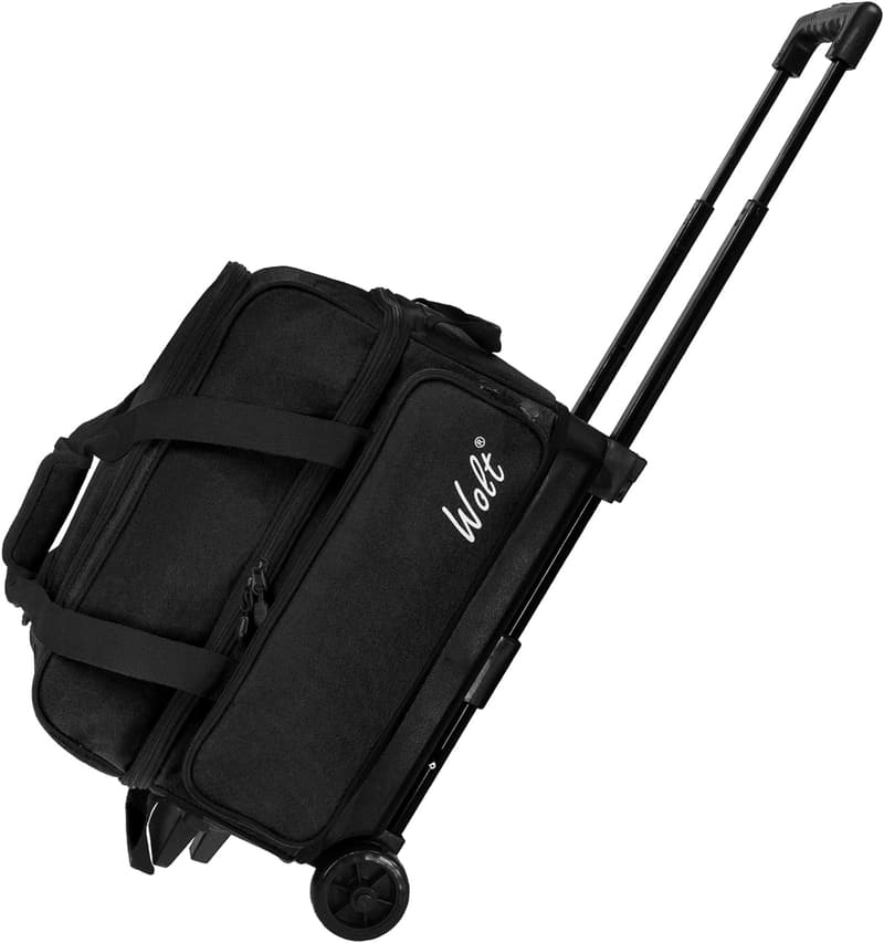 Large Capacity Double Roller Bowling Bag with Shoe Compartment