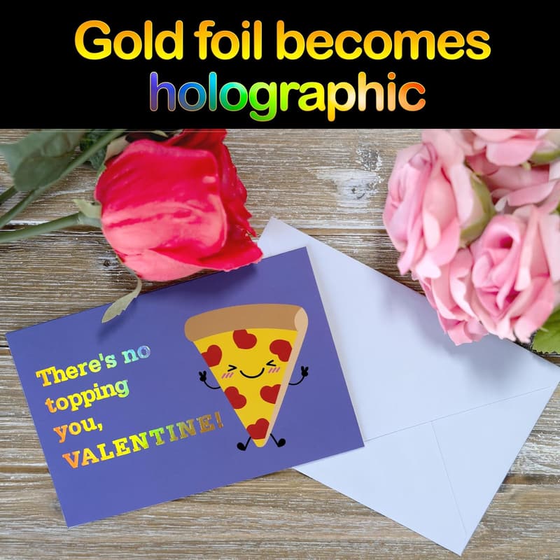 Valentine's Cards for Kids - 24 Gold Foil Designs with Envelopes