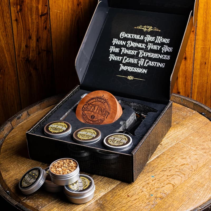 Cocktail Smoker Kit with Torch & Wood Chips for Whiskey Lovers