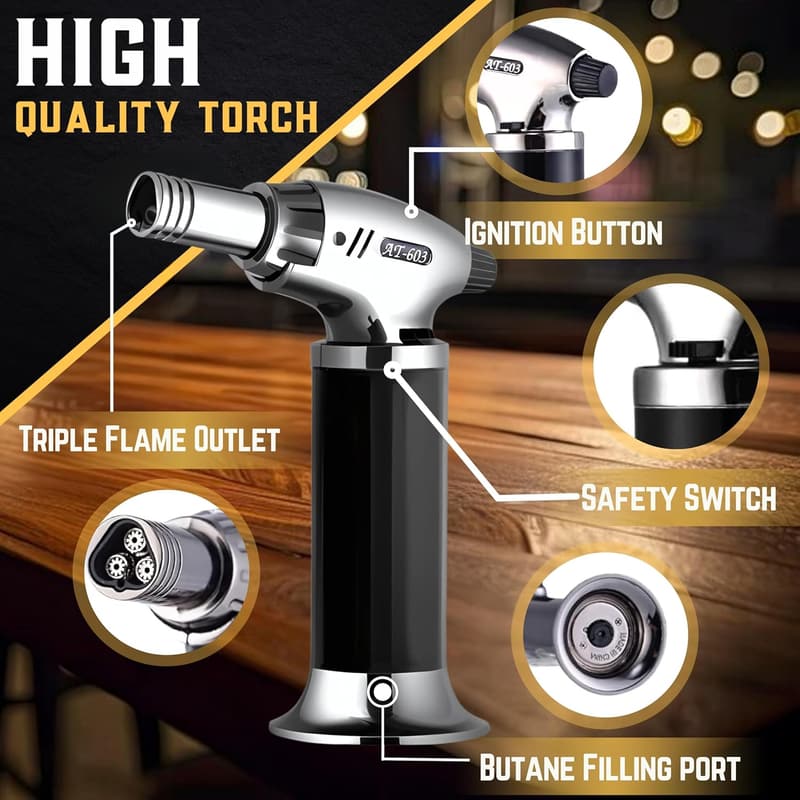 Cocktail Smoker Kit with Torch & Wood Chips for Whiskey Lovers