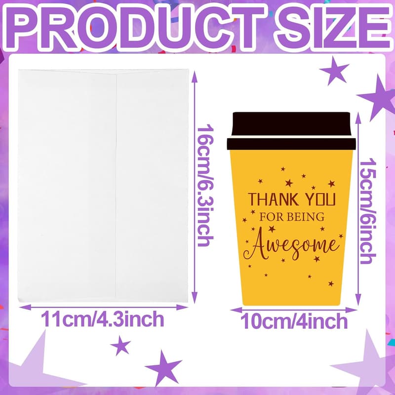Teacher Appreciation Thank You Cards with Envelopes - 48 Pack