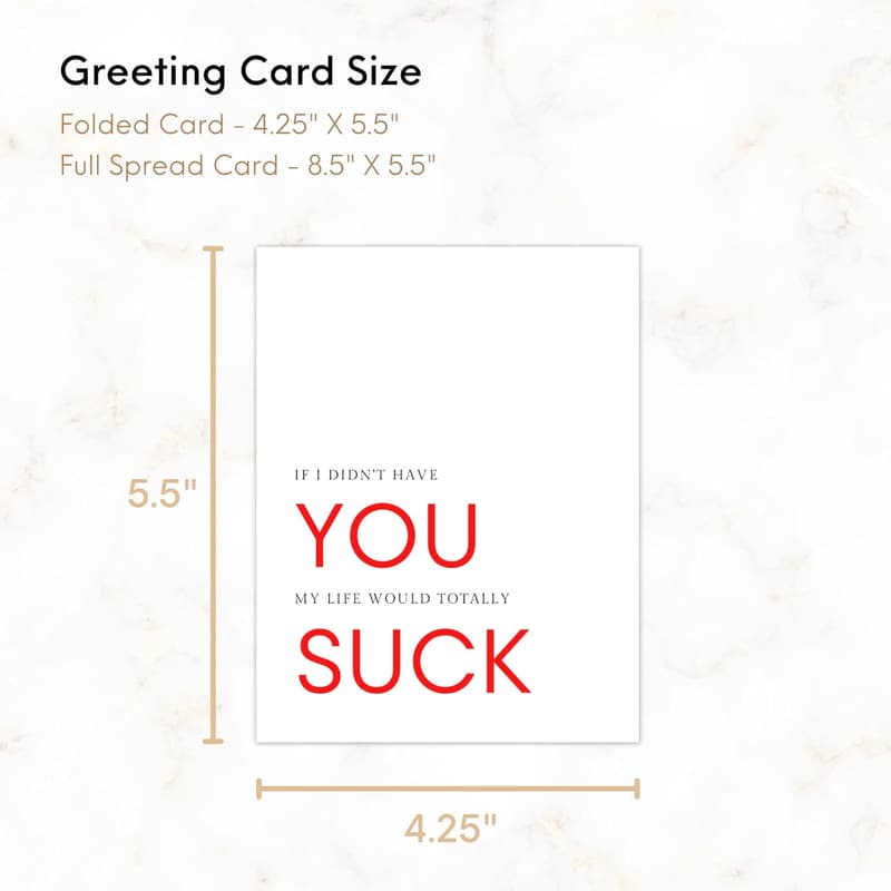 Valentine's Day Funny Card Set for Him - Pack of 10