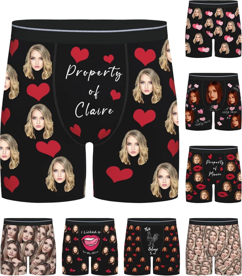 Customized Men's Boxers with Face Print - Perfect Gift for Boyfriends