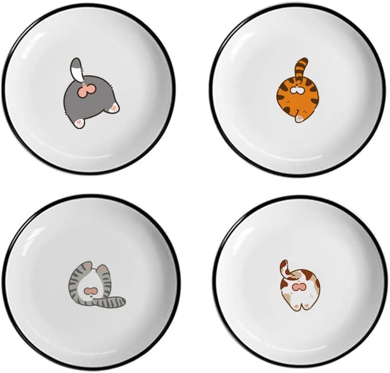 Cute Cat Butts Pattern Ceramics Seasoning Dishes, Set of 4